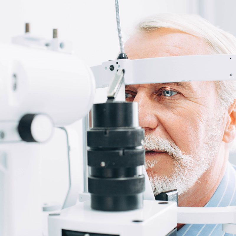 man with eye machine